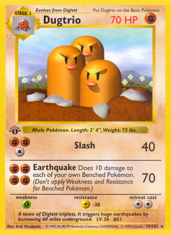 Dugtrio — Base #019 / 102