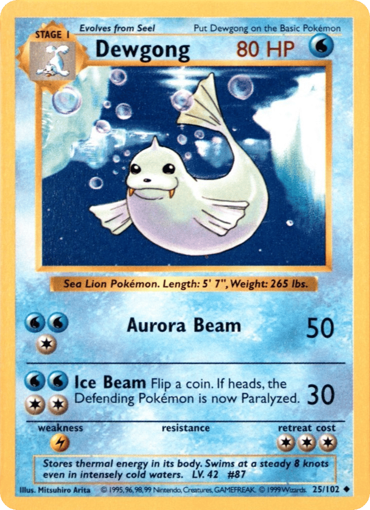 Dewgong — Base #025 / 102