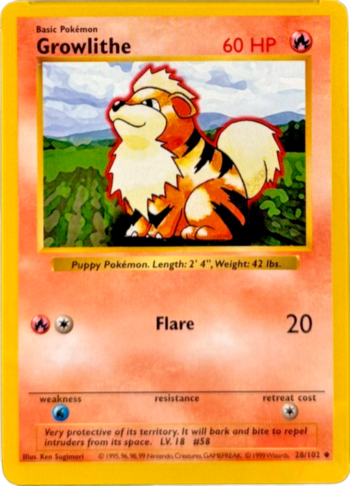 Growlithe — Base #028 / 102
