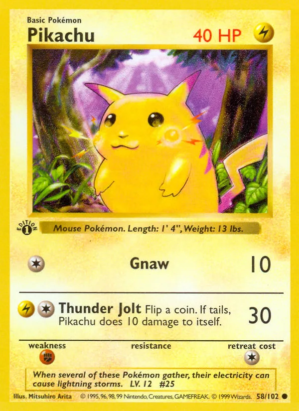 Pikachu, Base #058 / 102