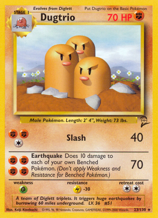 Dugtrio — Base Set 2 #023 / 130