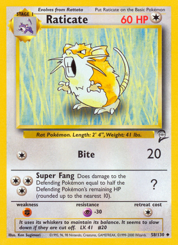 Raticate — Base Set 2 #058 / 130