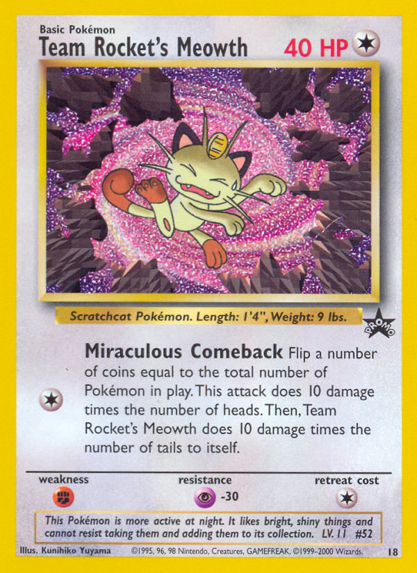 Team Rocket's Meowth — Wizards Black Star Promos #018 / 53