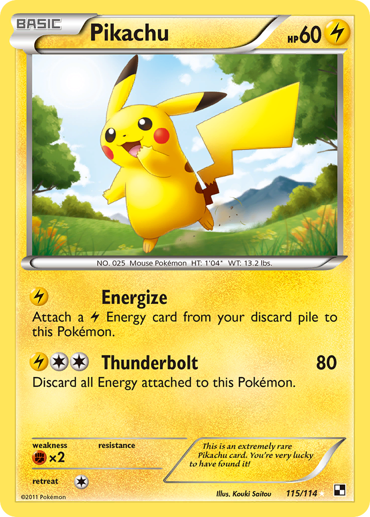 Pikachu — Black & White #115 / 114