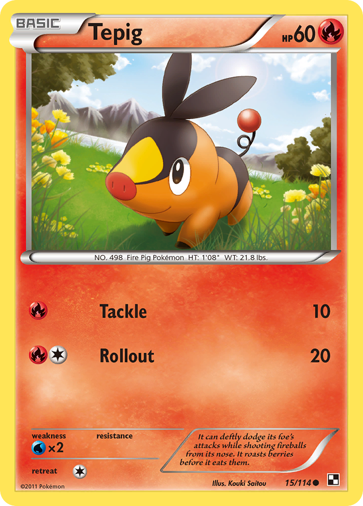 Tepig — Black & White #015 / 114