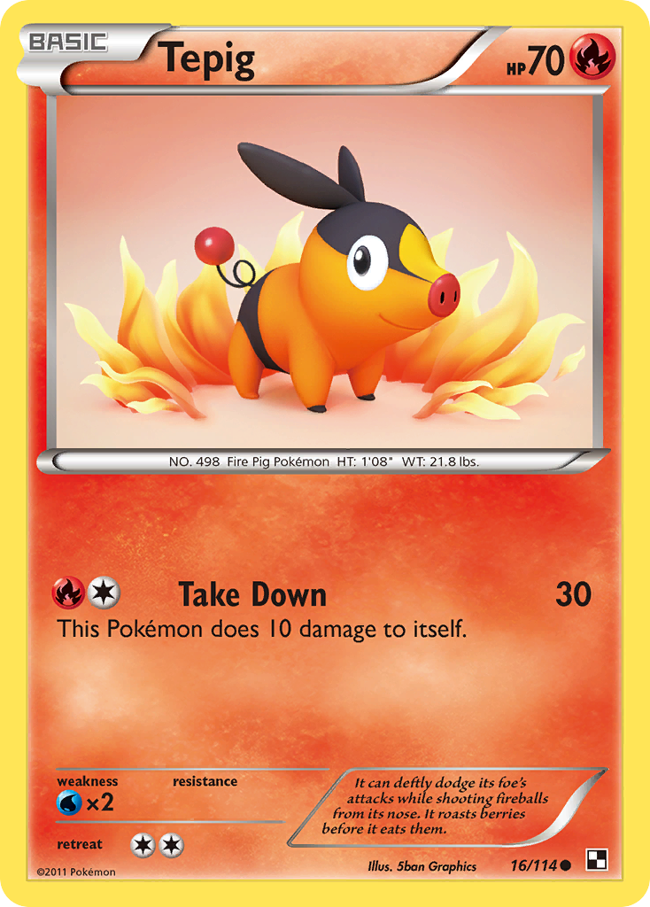 Tepig — Black & White #016 / 114