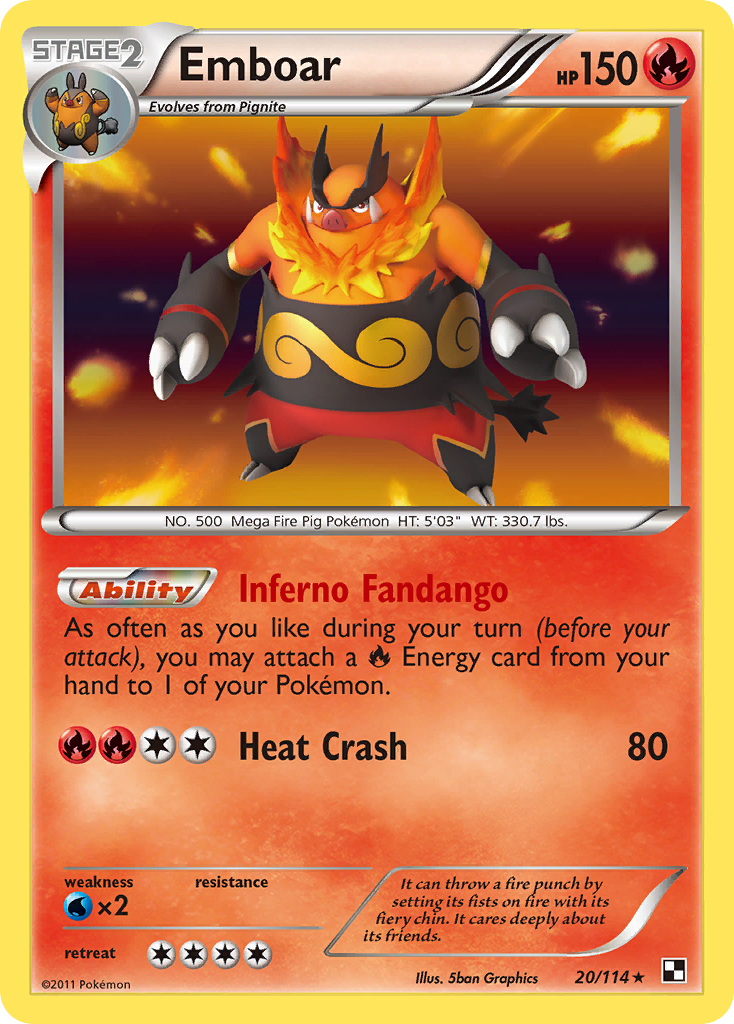 Emboar — Black & White #020 / 114