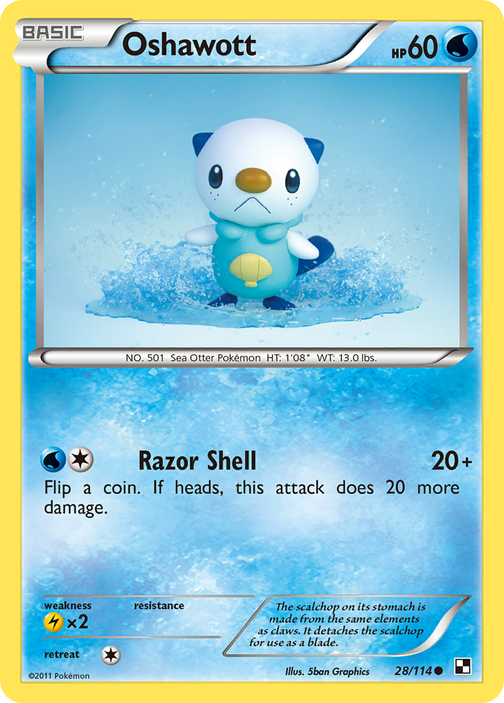 Oshawott — Black & White #028 / 114