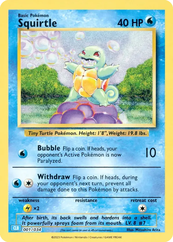 Squirtle — Pokémon TCG Classic - Blastoise #001 / 34