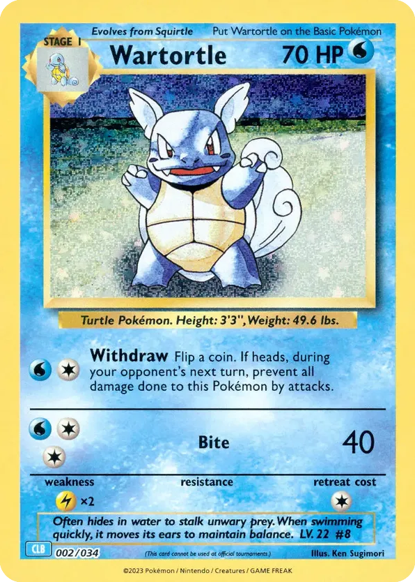 Wartortle — Pokémon TCG Classic - Blastoise #002 / 34