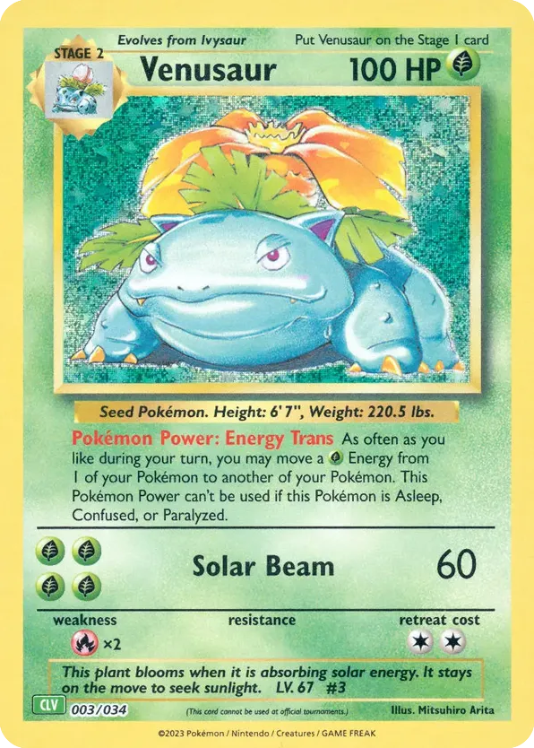 Venusaur — Pokémon TCG Classic - Venusaur #003 / 34