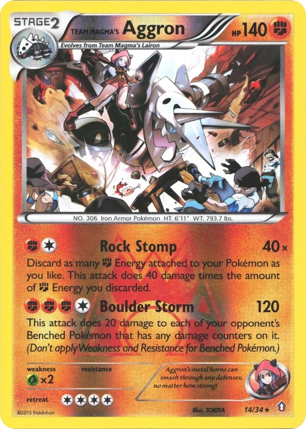 Team Magma's Aggron — Double Crisis #014 / 34