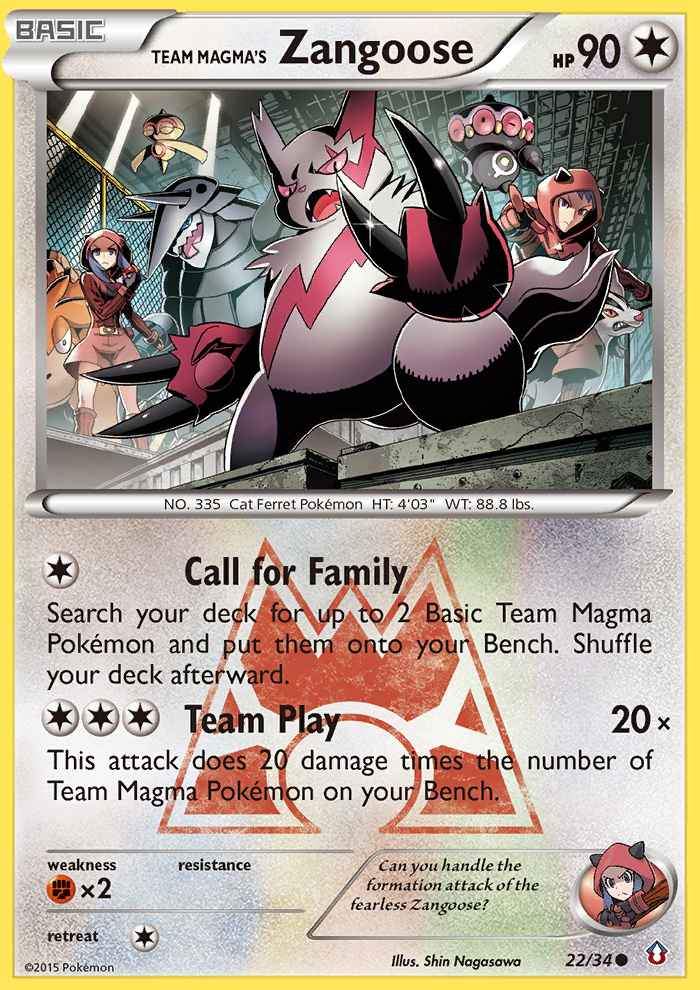 Team Magma's Zangoose — Double Crisis #022 / 34