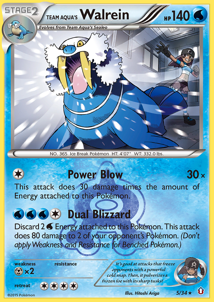 Team Aqua's Walrein — Double Crisis #005 / 34