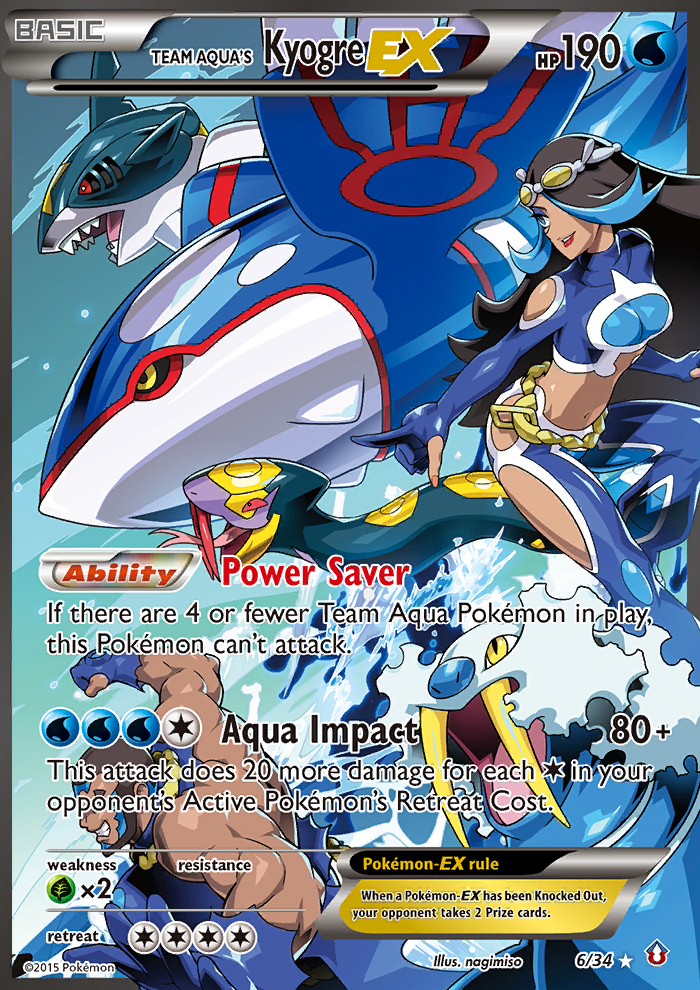 Team Aqua's Kyogre-EX — Double Crisis #006 / 34