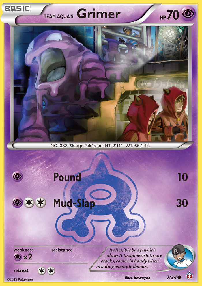 Team Aqua's Grimer — Double Crisis #007 / 34