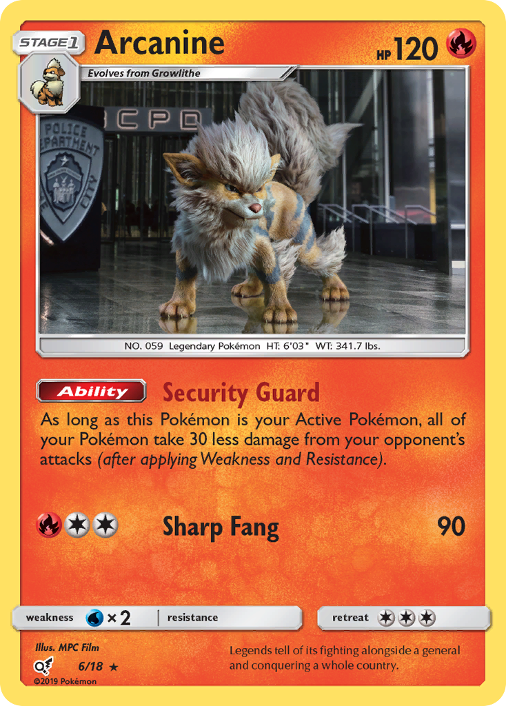 Arcanine — Detective Pikachu #006 / 18