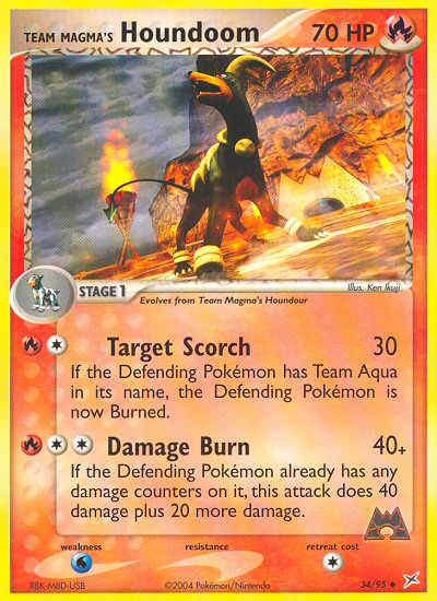 Team Magma's Houndoom — Team Magma vs Team Aqua #034 / 95