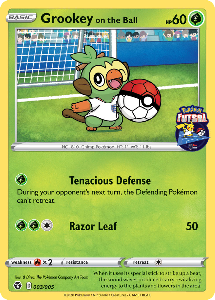 Grookey on the Ball — Pokémon Futsal Collection #003 / 5