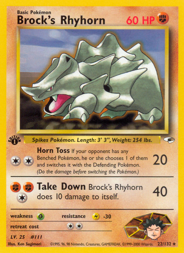 Brock's Rhyhorn — Gym Heroes #022 / 132