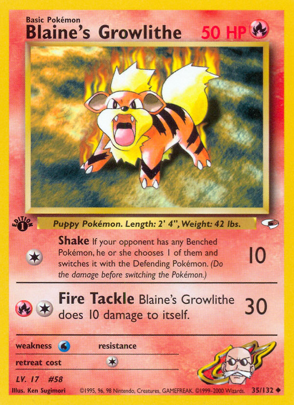 Blaine's Growlithe — Gym Heroes #035 / 132
