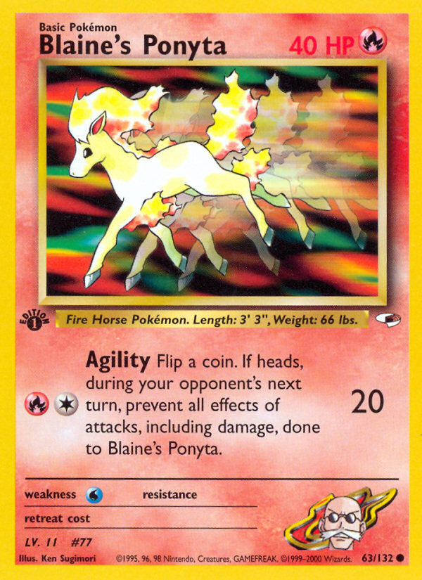 Blaine's Ponyta — Gym Heroes #063 / 132