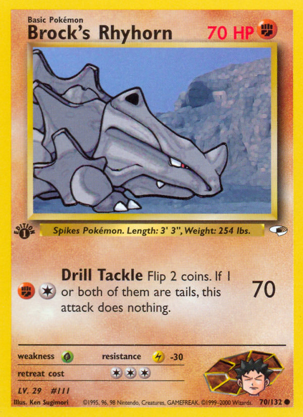 Brock's Rhyhorn — Gym Heroes #070 / 132