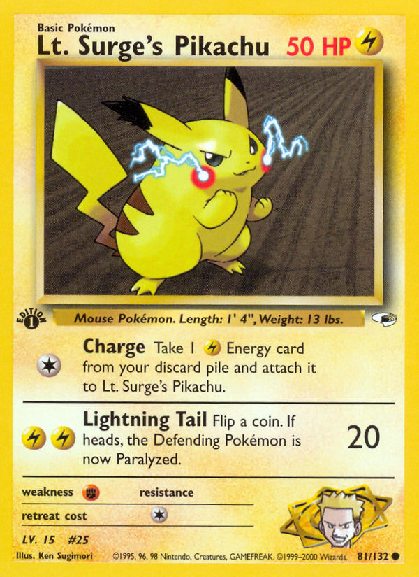 Lt. Surge's Pikachu — Gym Heroes #081 / 132