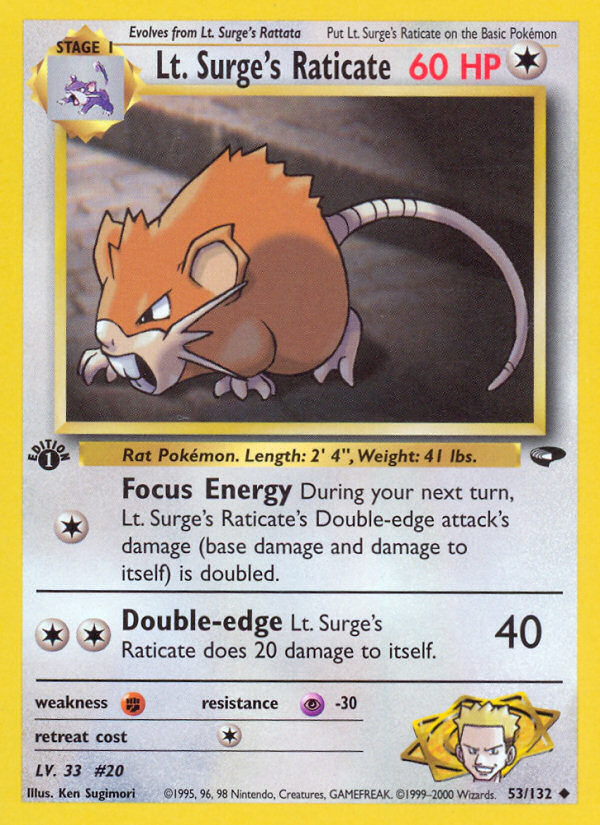 Lt. Surge's Raticate — Gym Challenge #053 / 132