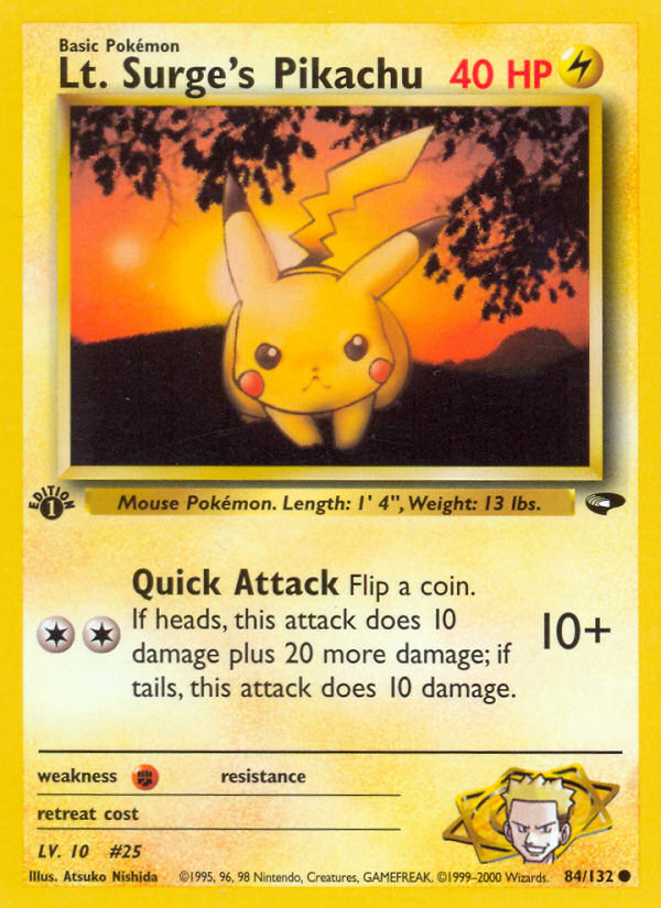 Lt. Surge's Pikachu — Gym Challenge #084 / 132
