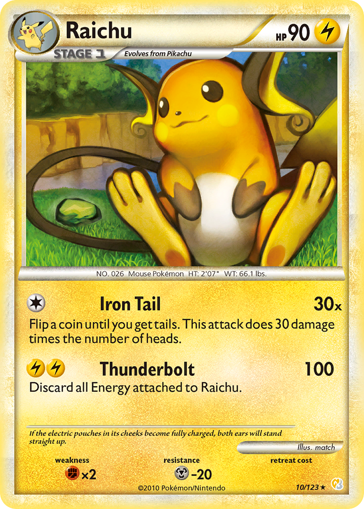 Raichu — HeartGold & SoulSilver #010 / 123