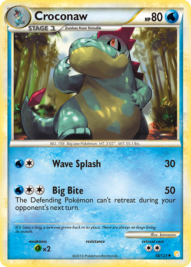 Croconaw — HeartGold & SoulSilver #038 / 123