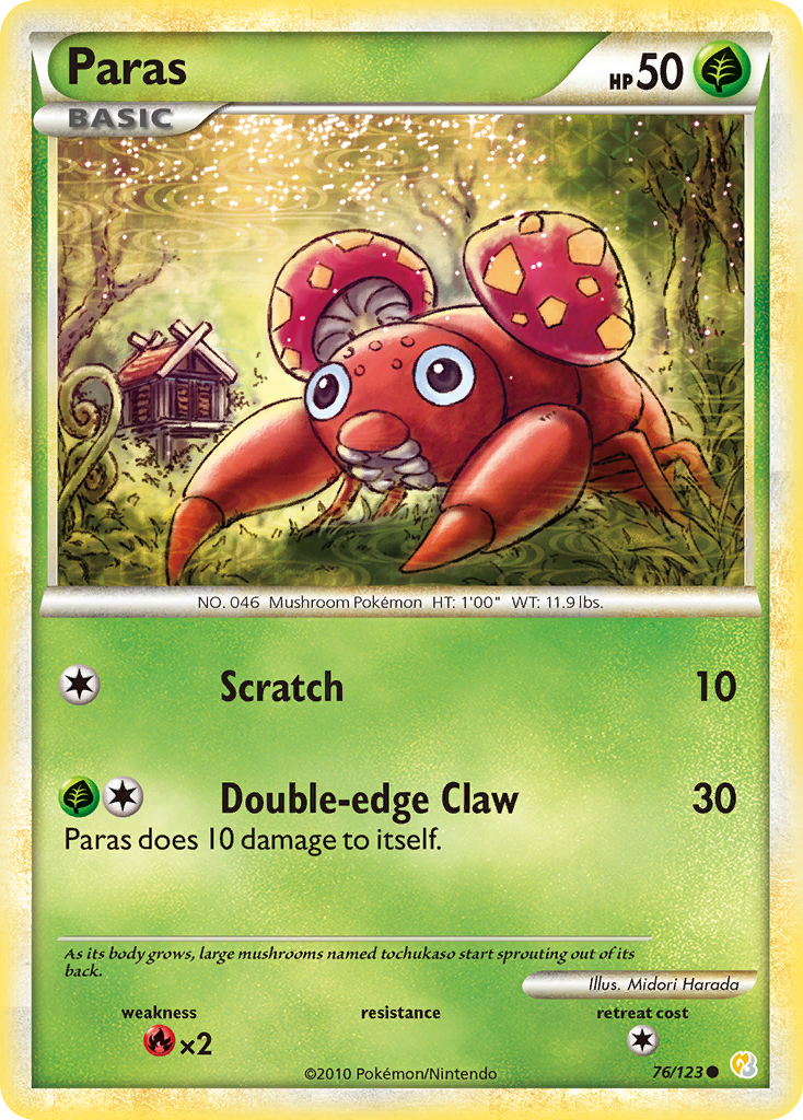 Paras — HeartGold & SoulSilver #076 / 123