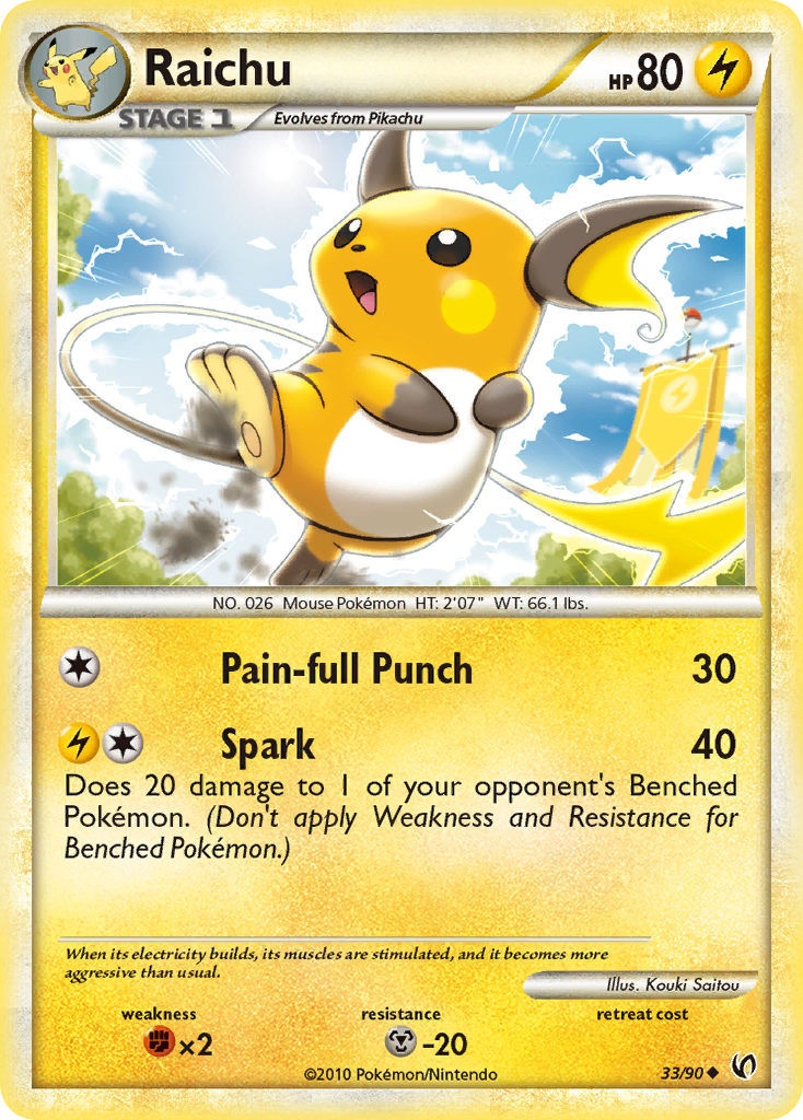 Raichu — HS—Undaunted #033 / 90