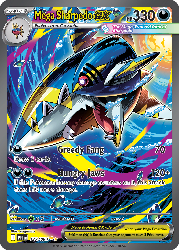 Mega Sharpedo ex — Phantasmal Flames #127 / 94