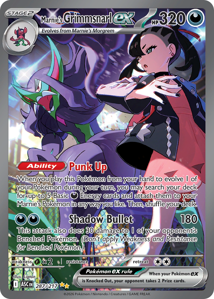 Marnie's Grimmsnarl ex — Ascended Heroes #287 / 217