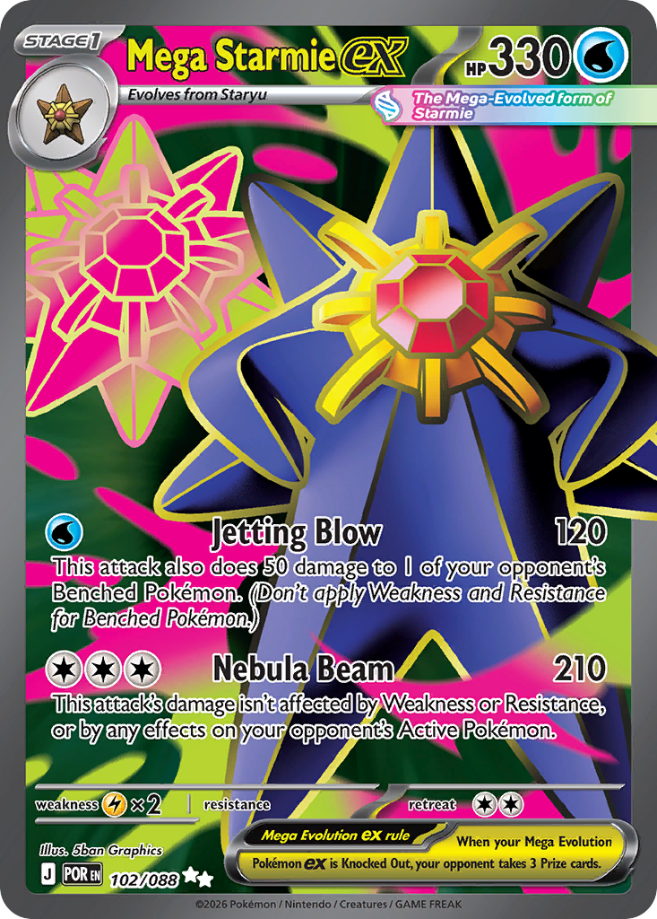 Mega Starmie ex — Perfect Order #102 / 88