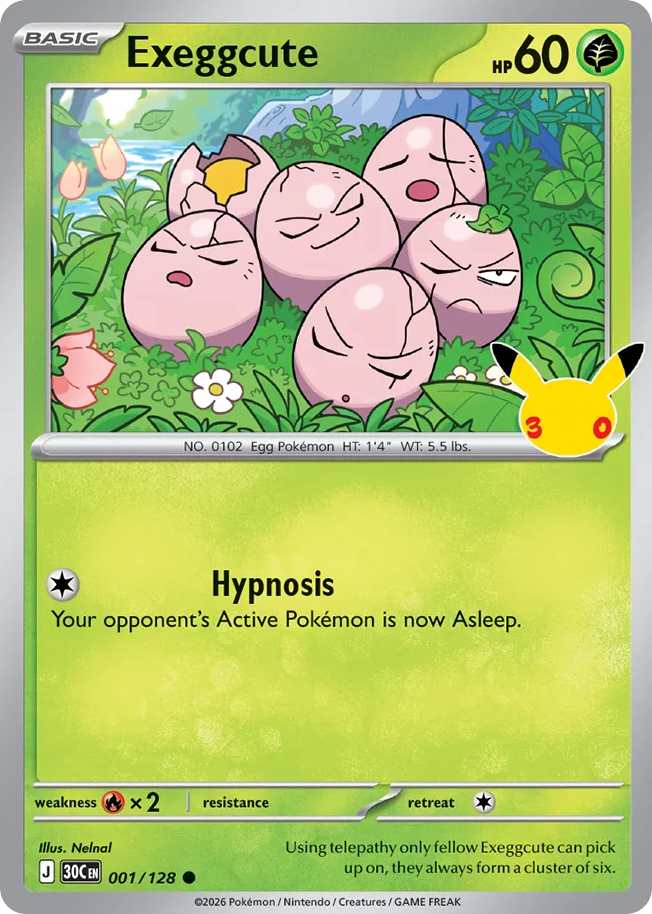 Exeggcute, 30th Celebration #001 / 128