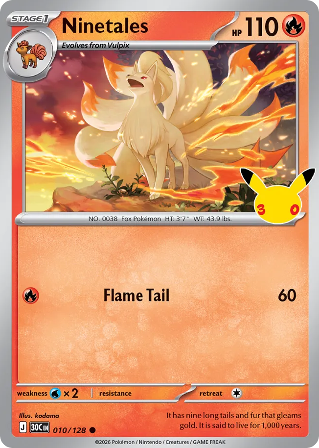 Ninetales, 30th Celebration #010 / 128