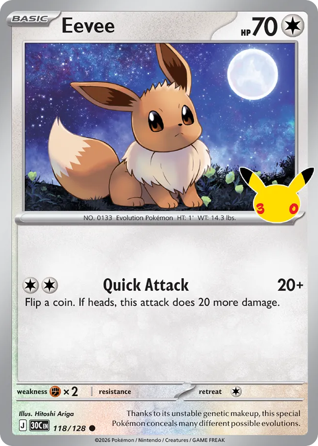 Eevee, 30th Celebration #118 / 128