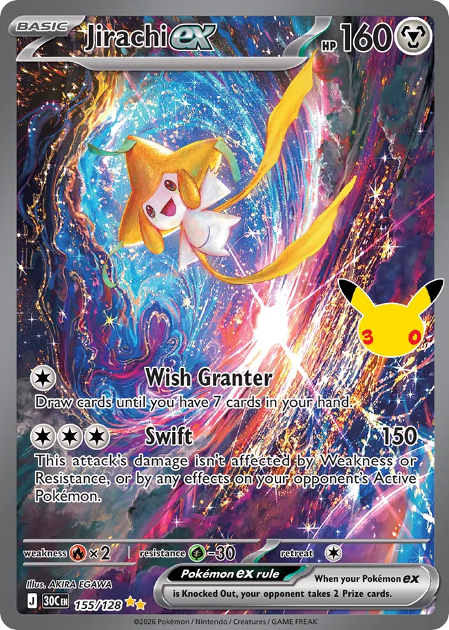 Jirachi ex, 30th Celebration #155 / 128