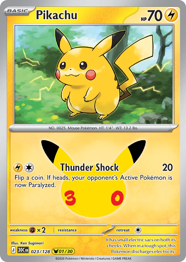 Pikachu, 30th Celebration #023 / 128