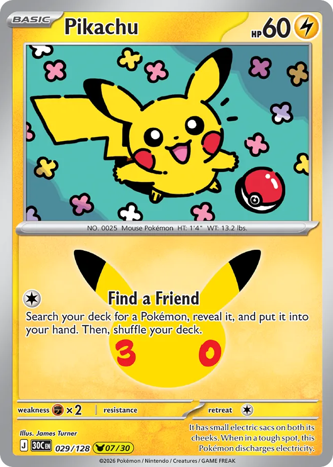 Pikachu, 30th Celebration #029 / 128