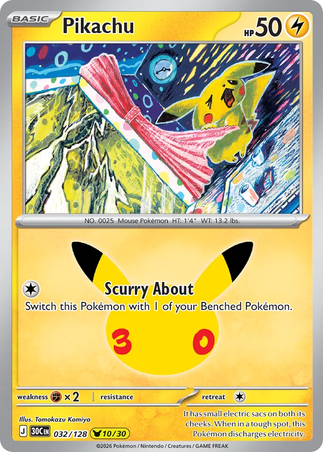 Pikachu, 30th Celebration #032 / 128
