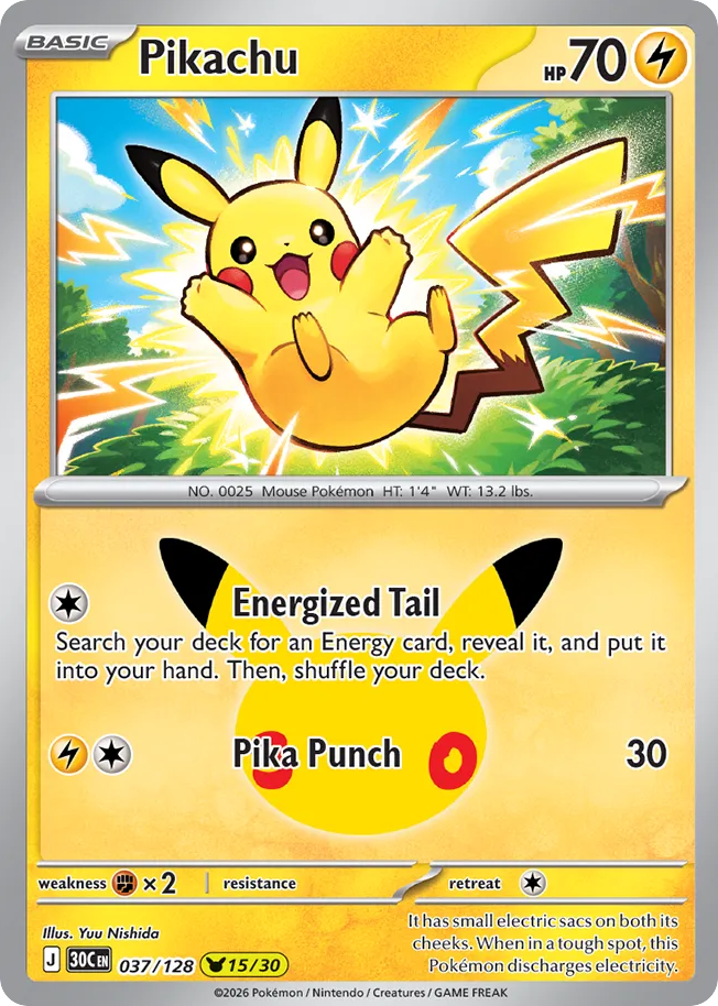 Pikachu, 30th Celebration #037 / 128