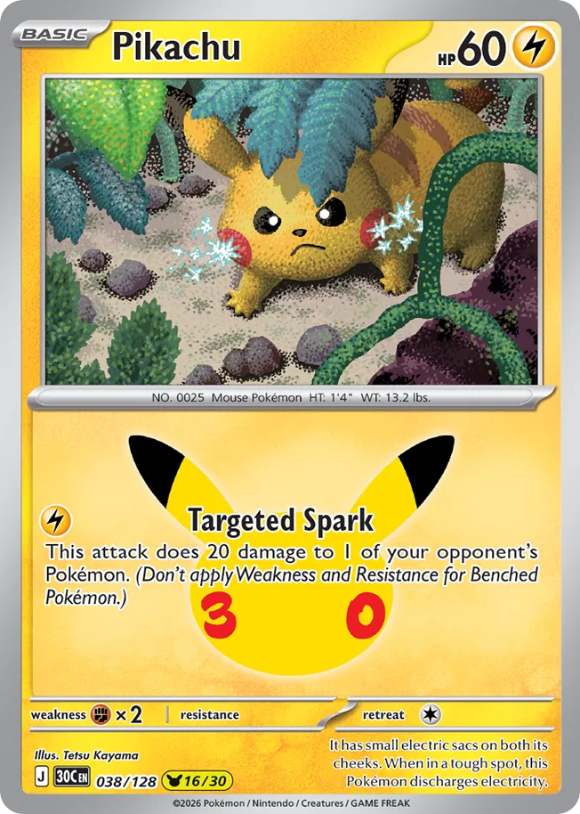 Pikachu, 30th Celebration #038 / 128