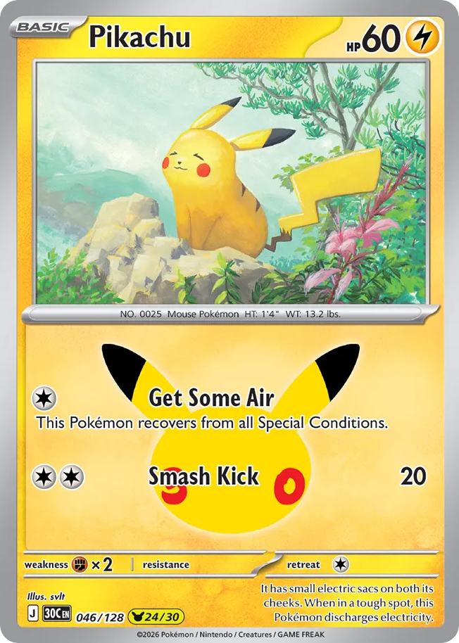 Pikachu, 30th Celebration #046 / 128