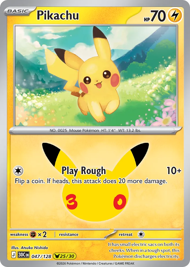 Pikachu, 30th Celebration #047 / 128