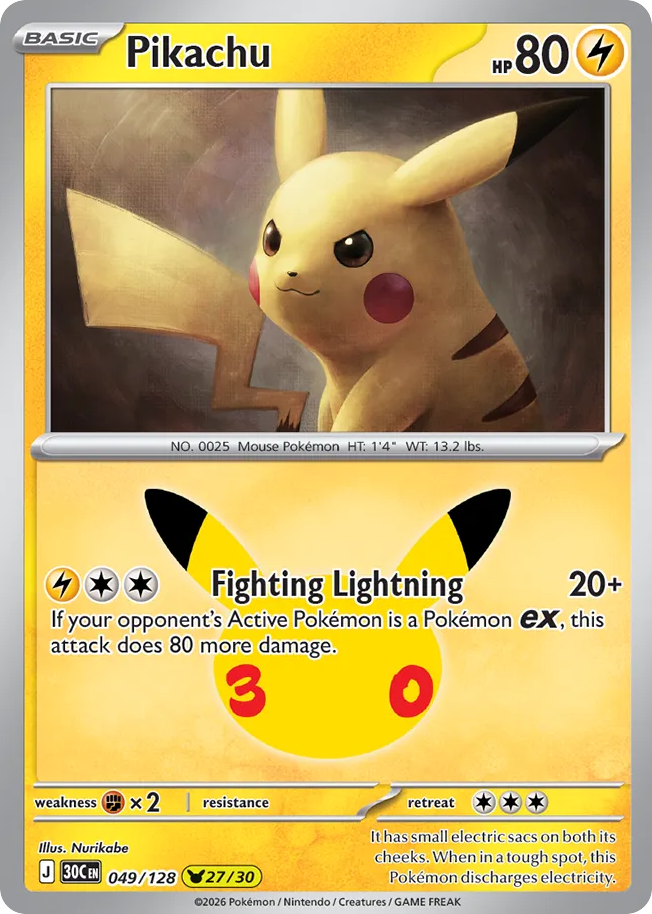 Pikachu, 30th Celebration #049 / 128