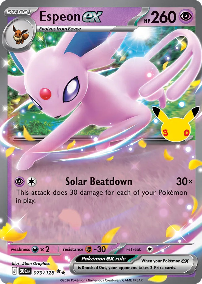 Espeon ex, 30th Celebration #070 / 128